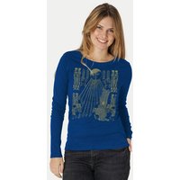 Peaces.bio - handbedruckte Biomode Langarmshirt Damen Sonnenscheibe Aton
