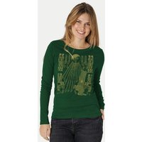 Peaces.bio - handbedruckte Biomode Langarmshirt Damen Sonnenscheibe Aton