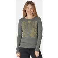 Peaces.bio - handbedruckte Biomode Langarmshirt Damen Sonnenscheibe Aton