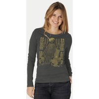 Peaces.bio - handbedruckte Biomode Langarmshirt Damen Sonnenscheibe Aton
