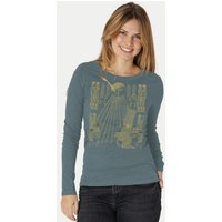 Peaces.bio - handbedruckte Biomode Langarmshirt Damen Sonnenscheibe Aton