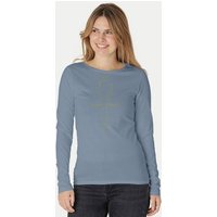 Peaces.bio - handbedruckte Biomode Bio-Damen-Langarmshirt "Ankh"