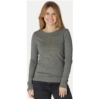 Peaces.bio - handbedruckte Biomode Bio-Damen-Langarmshirt "Ankh"