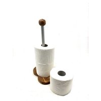 Olivenholz erleben WC-Rollenhalter KLASSIK & DESIGN mit Sockel in Herzfrom aus Olivenholz