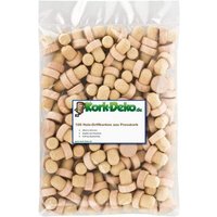 Kork-Deko Griffkorken mit Holzgriff 19,5mm | Holzgriffkorken mit Korkstopfen aus Presskork | Für Gin, Spirituosen, Öle und Saft | Griffgröße 29 x 12 mm | 100er-Pack