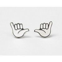 Fyngers Ohrstecker aus chirurgischen Edelstahl hochglanzpoliert - Modell HANG LOOSE