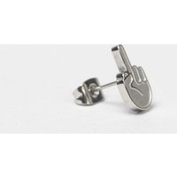 Fyngers Ohrstecker aus chirurgischen Edelstahl hochglanzpoliert - Modell F*CK YOU