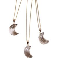 Crystal and Sage Rauchquarz Mond Halskette vergoldet