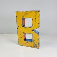 Moogoo Creative Africa Buchstabe "B" aus recycelten Ölfässern | 22 oder 50 cm | verschiedene Farben | Upcycling | handgemacht & fair