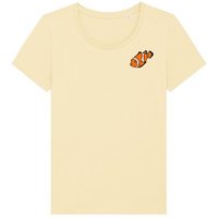 Spangeltangel T-Shirt bedruckt, "Clownfisch", nachhaltig, Biobaumwolle, Brustprint, Damen, Kurzarmshirt, Damenshirt, Frauen, bio