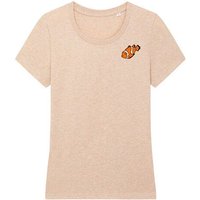 Spangeltangel T-Shirt bedruckt, "Clownfisch", nachhaltig, Biobaumwolle, Brustprint, Damen, Kurzarmshirt, Damenshirt, Frauen, bio