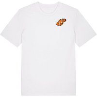 Spangeltangel T-Shirt bedruckt, "Clownfisch", nachhaltig, Biobaumwolle, Brustprint, Herren, Männer, bio, Tiere, Fische, Meer, Ozean