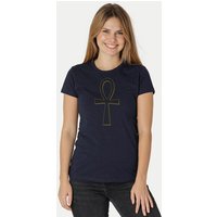 Peaces.bio - handbedruckte Biomode Damen Fit T-Shirt Ankh