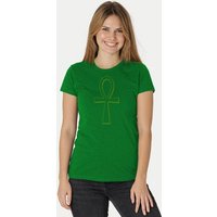 Peaces.bio - handbedruckte Biomode Damen Fit T-Shirt Ankh