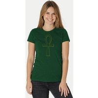 Peaces.bio - handbedruckte Biomode Damen Fit T-Shirt Ankh