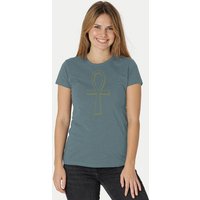 Peaces.bio - handbedruckte Biomode Damen Fit T-Shirt Ankh