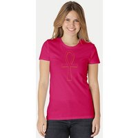 Peaces.bio - handbedruckte Biomode Damen Fit T-Shirt Ankh