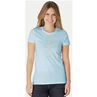 Peaces.bio - handbedruckte Biomode Damen Fit T-Shirt Ankh