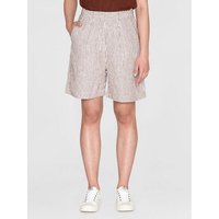 KnowledgeCotton Apparel Weite High-Waist Shorts STRIPED POSEY aus Bio-Leinen