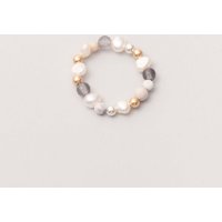fejn jewelry Ring 'winter pearl' mit Süsswasserperlen und Halbedelsteinen