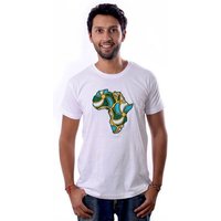 Africulture T-Shirt "Kanga Africa" mit kenianischer Kanga Stoff Applikation