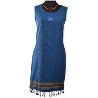 Africulture Kikoy Sommerkleid kurz, Strandkleid "Jua" mit Sonnen Stickmuster, made in Kenia