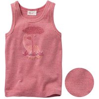 People Wear Organic Unterhemd in rot mélange, mit Druck "Dino", aus Bio-Baumwolle