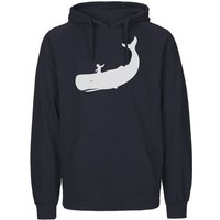 HANDGEDRUCKT "Cowboy und Wal" Männer Hoody Neutral