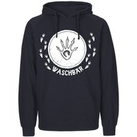 HANDGEDRUCKT "Trittsiegel Waschbär" Männer Hoody Neutral