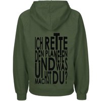 HANDGEDRUCKT "Weltretten" Männer Hoody Neutral