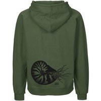 HANDGEDRUCKT "Nautilus" Männer Zip Hoody Neutral