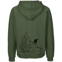 HANDGEDRUCKT "Origamipiste" Männer Zip Hoody Neutral