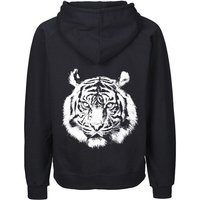 HANDGEDRUCKT "Tiger" Männer Zip Hoody Neutral