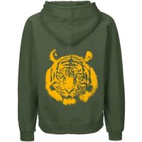 HANDGEDRUCKT "Tiger" Männer Zip Hoody Neutral