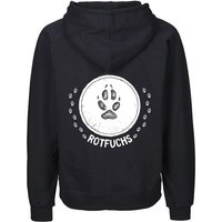 HANDGEDRUCKT "Trittsiegel RotFuchs" Männer Zip Hoody Neutral