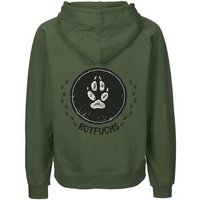 HANDGEDRUCKT "Trittsiegel RotFuchs" Männer Zip Hoody Neutral