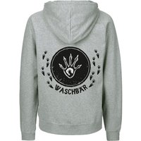 HANDGEDRUCKT "Trittsiegel WaschBär" Männer Zip Hoody Neutral