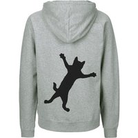 HANDGEDRUCKT "Klammerkatze" Männer Zip Hoody Neutral