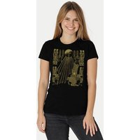 Peaces.bio - handbedruckte Biomode Damen Fit T-Shirt Sonnenscheibe Aton