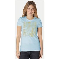 Peaces.bio - handbedruckte Biomode Damen Fit T-Shirt Sonnenscheibe Aton