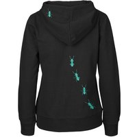HANDGEDRUCKT "Ameisen" Frauen Zip Hoody Neutral