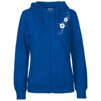 HANDGEDRUCKT "Hibisken" Frauen Zip Hoody Neutral