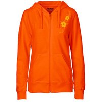 HANDGEDRUCKT "Hibisken" Frauen Zip Hoody Neutral