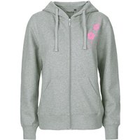 HANDGEDRUCKT "Hibisken" Frauen Zip Hoody Neutral