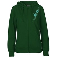 HANDGEDRUCKT "Hibisken" Frauen Zip Hoody Neutral
