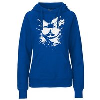 HANDGEDRUCKT "Cool Cat" Frauen Hoody Neutral