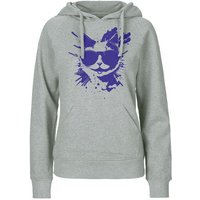 HANDGEDRUCKT "Cool Cat" Frauen Hoody Neutral