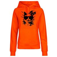 HANDGEDRUCKT "Cool Cat" Frauen Hoody Neutral