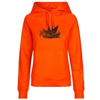 HANDGEDRUCKT "Origami-Kranich" Frauen Hoody Neutral