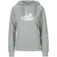 HANDGEDRUCKT "Origami-Kranich" Frauen Hoody Neutral